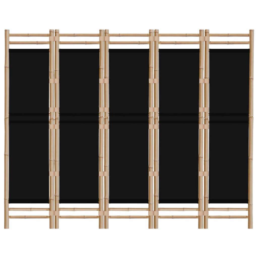 vidaXL Separator de cameră pliabil cu 5 panouri 200 cm bambus și pânză vidaXL Separator de cameră pliabil cu 5 panouri 200 cm bambus și pânză
