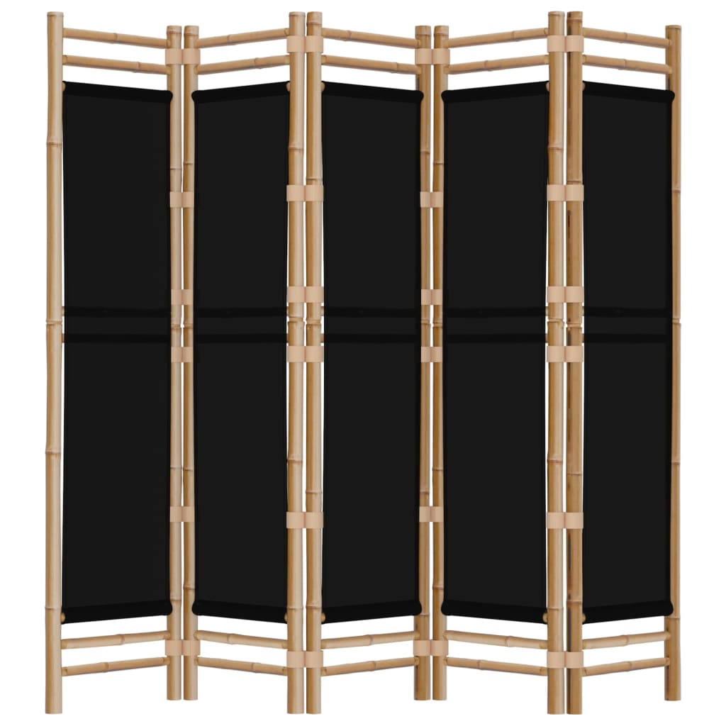 vidaXL Separator de cameră pliabil cu 5 panouri 200 cm bambus și pânză vidaXL Separator de cameră pliabil cu 5 panouri 200 cm bambus și pânză