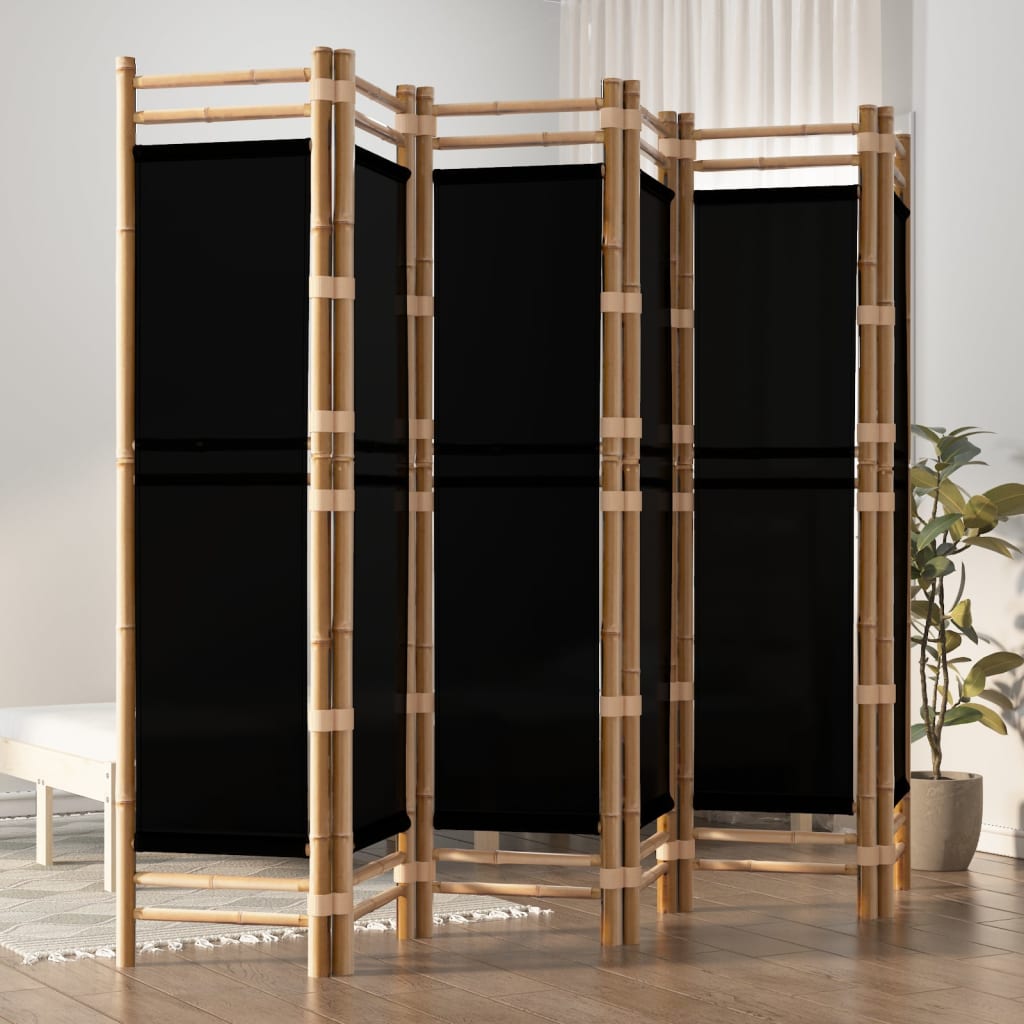 vidaXL Separator de cameră pliabil cu 6 panouri 240 cm bambus și pânză vidaXL Separator de cameră pliabil cu 6 panouri 240 cm bambus și pânză