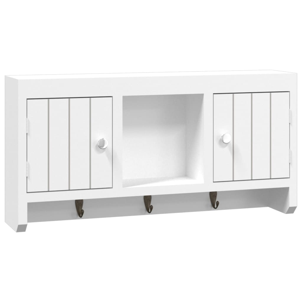 vidaXL Dulap de chei, alb, 40x8,5x20 cm, lemn prelucrat și oțel
