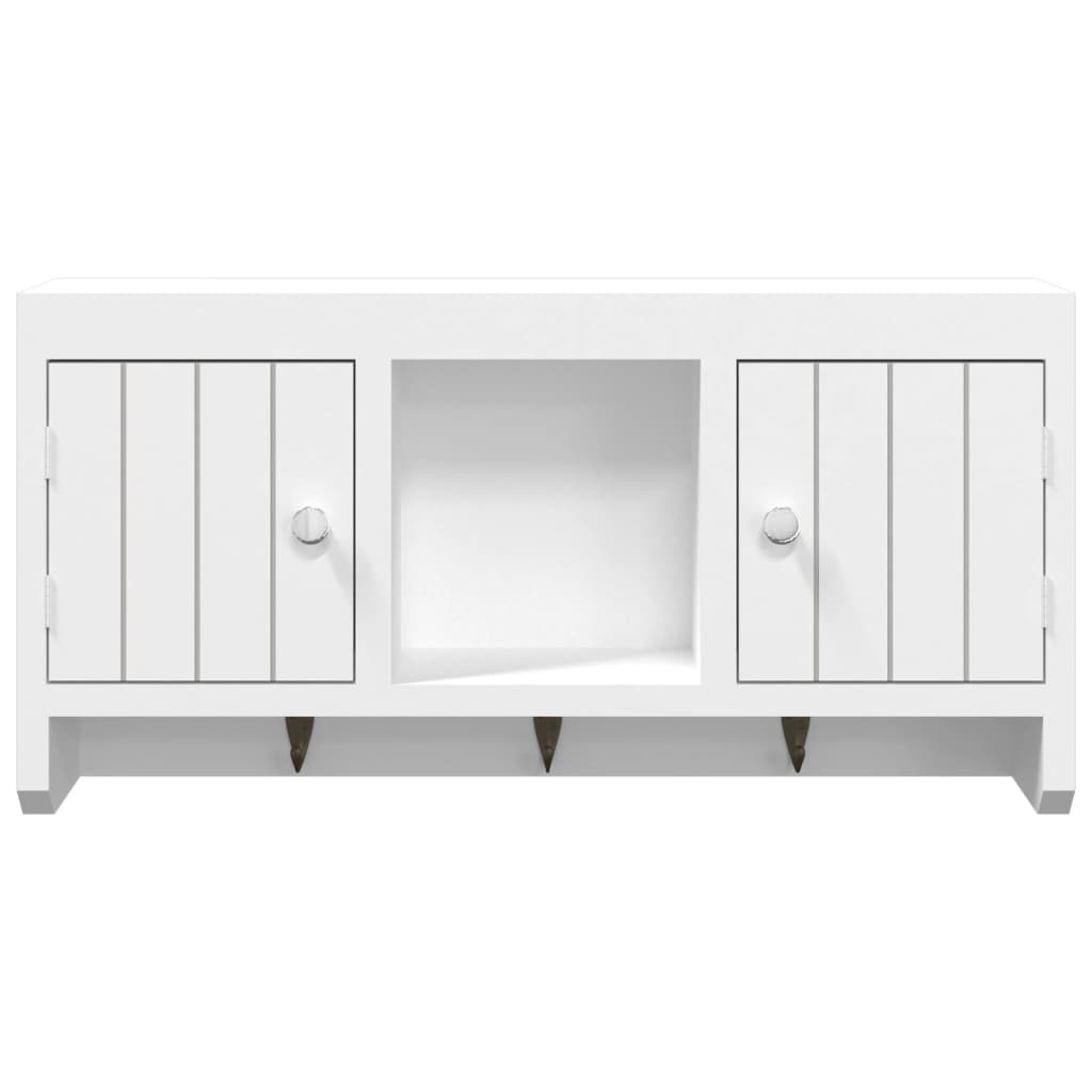 vidaXL Dulap de chei, alb, 40x8,5x20 cm, lemn prelucrat și oțel
