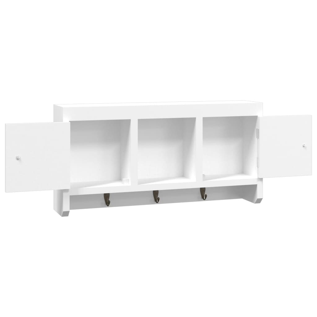 vidaXL Dulap de chei, alb, 40x8,5x20 cm, lemn prelucrat și oțel