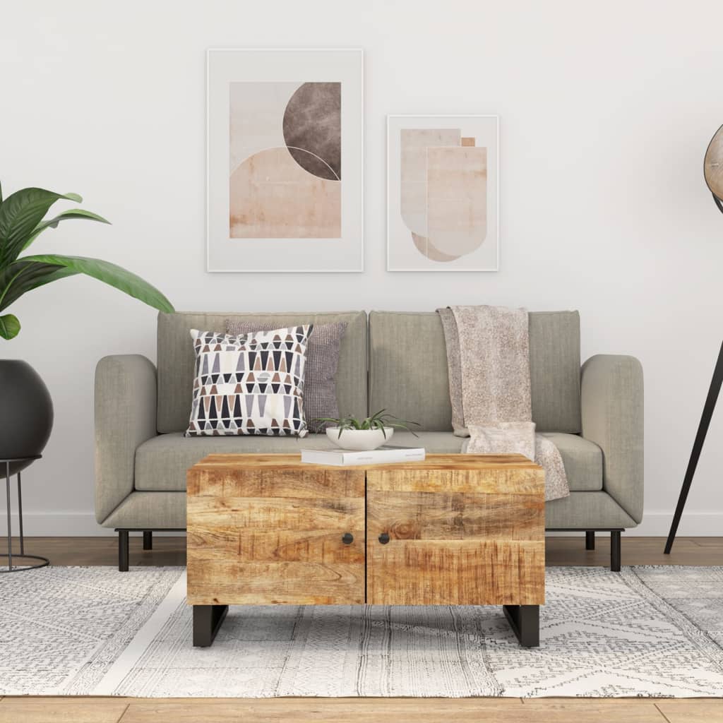 vidaXL Măsuță de cafea, 80x50x40 cm, lemn masiv mango/lemn prelucrat vidaXL Măsuță de cafea, 80x50x40 cm, lemn masiv mango/lemn prelucrat