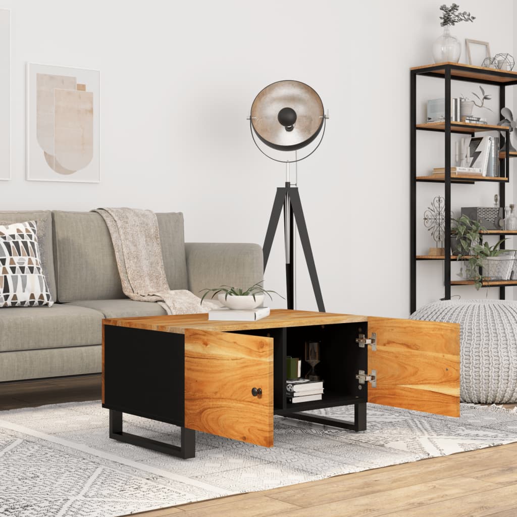 vidaXL Măsuță de cafea, 80x50x40 cm, lemn masiv acacia/lemn prelucrat vidaXL Măsuță de cafea, 80x50x40 cm, lemn masiv acacia/lemn prelucrat