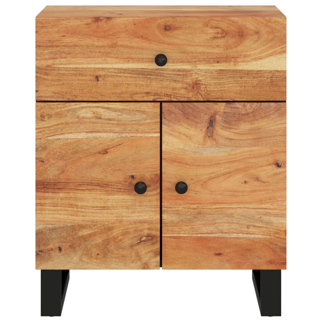 vidaXL Noptieră, 50x33x60 cm, lemn masiv acacia și lemn prelucrat