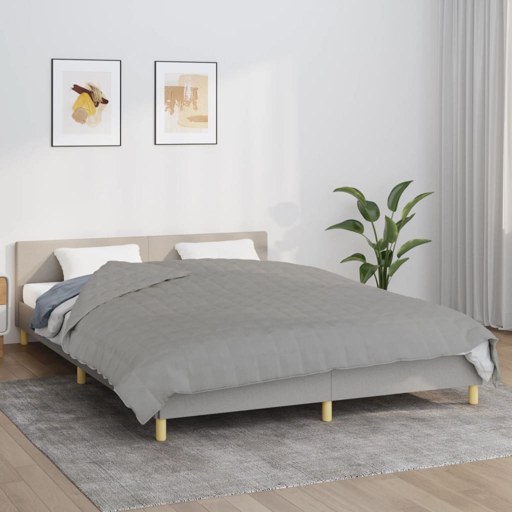 vidaXL Pătură cu greutăți, gri, 200x235 cm, 11 kg, material textil vidaXL Pătură cu greutăți, gri, 200x235 cm, 11 kg, material textil
