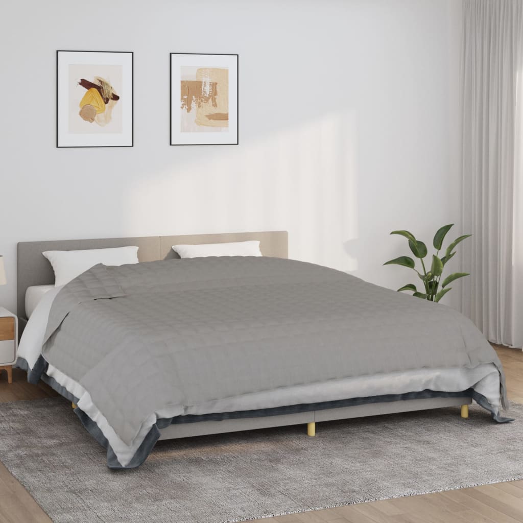 vidaXL Pătură cu greutăți, gri, 235x290 cm, 11 kg, material textil vidaXL Pătură cu greutăți, gri, 235x290 cm, 11 kg, material textil