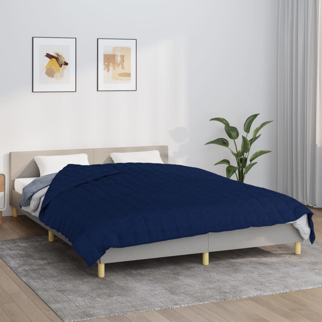 vidaXL Pătură anti-stres, albastru, 200x200 cm, 13 kg, material textil vidaXL Pătură anti-stres, albastru, 200x200 cm, 13 kg, material textil
