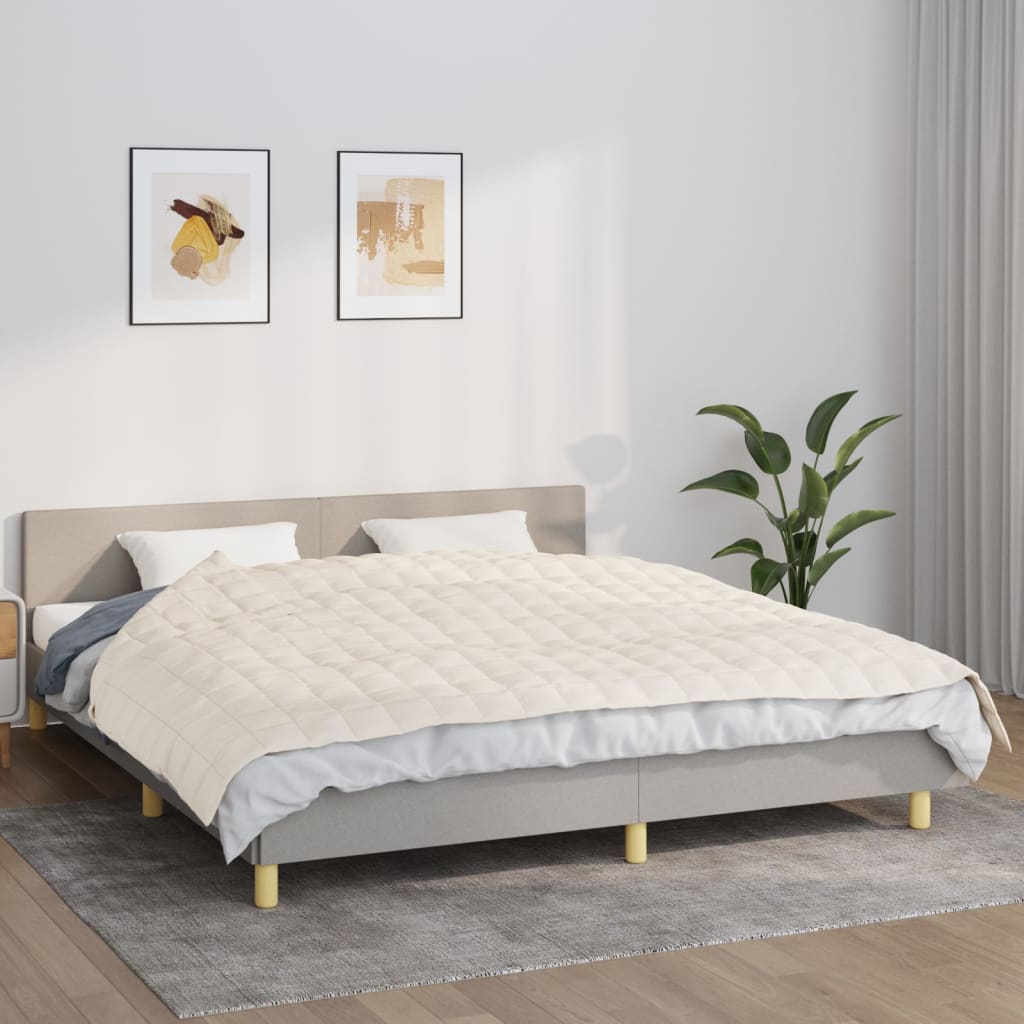 vidaXL Pătură cu greutăți, crem deschis, 155x220 cm, 7 kg, textil vidaXL Pătură cu greutăți, crem deschis, 155x220 cm, 7 kg, textil
