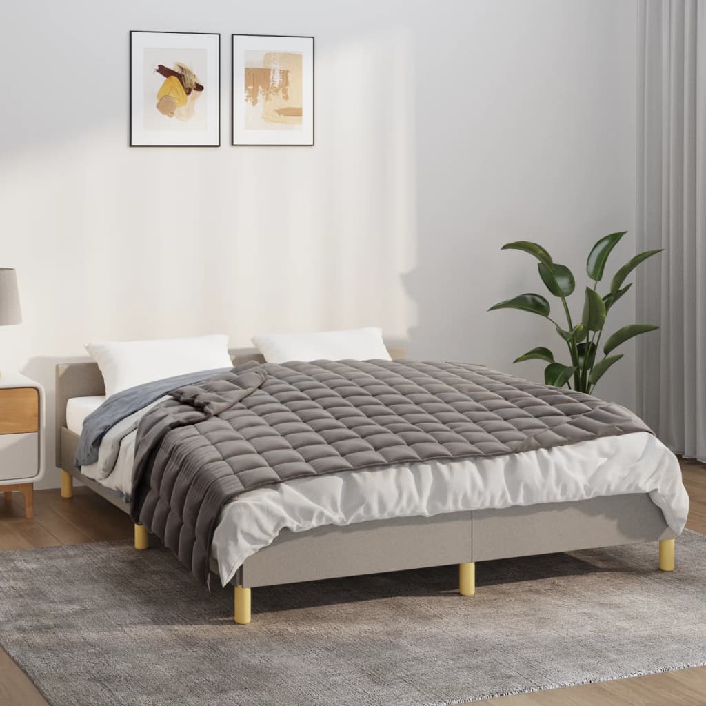 vidaXL Pătură anti-stres, gri, 138x200 cm, 10 kg, material textil vidaXL Pătură anti-stres, gri, 138x200 cm, 10 kg, material textil