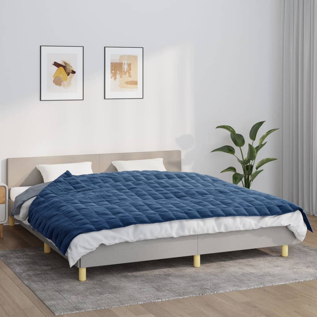 vidaXL Pătură cu greutăți, albastru, 155x220 cm, 7 kg, material textil vidaXL Pătură cu greutăți, albastru, 155x220 cm, 7 kg, material textil