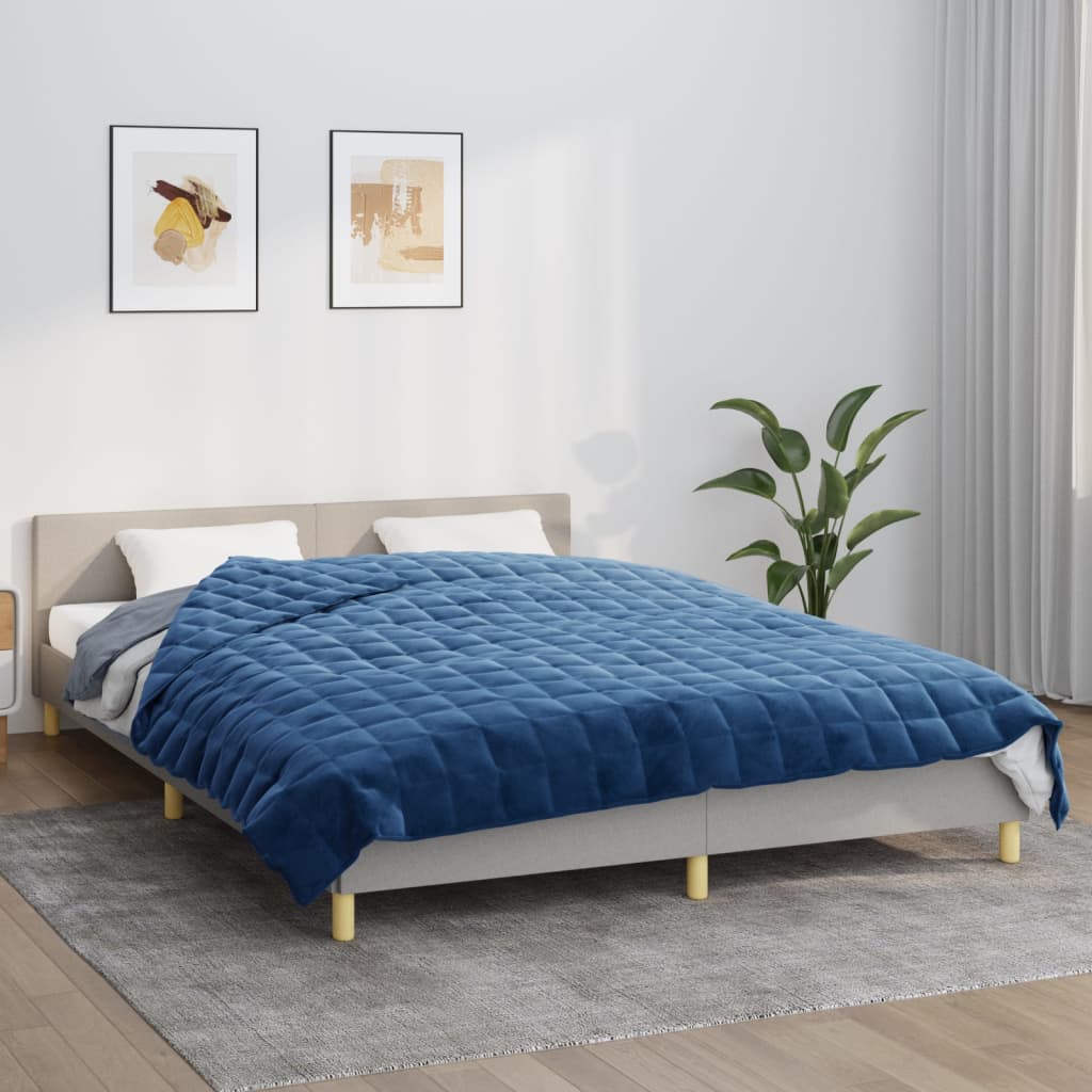 vidaXL Pătură anti-stres, albastru, 200x200 cm, 13 kg, material textil vidaXL Pătură anti-stres, albastru, 200x200 cm, 13 kg, material textil