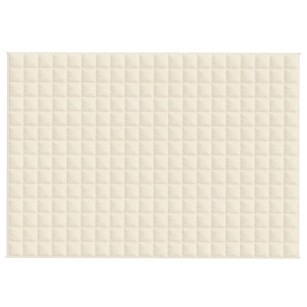 vidaXL Pătură cu greutăți, crem deschis, 138x200 cm, 10 kg, textil vidaXL Pătură cu greutăți, crem deschis, 138x200 cm, 10 kg, textil