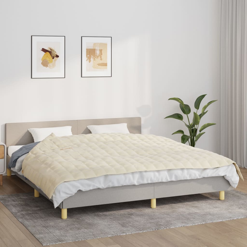 vidaXL Pătură cu greutăți, crem deschis, 155x220 cm, 7 kg, textil vidaXL Pătură cu greutăți, crem deschis, 155x220 cm, 7 kg, textil