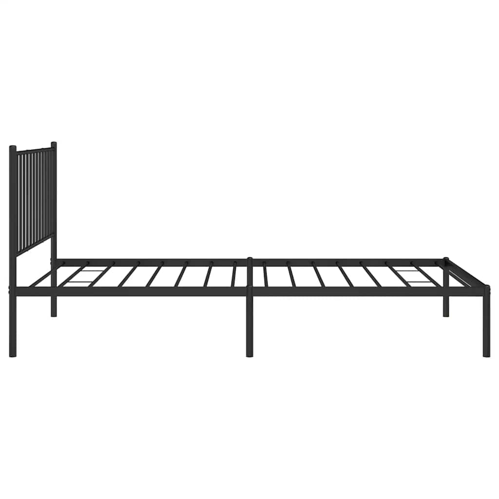 vidaXL Cadru de pat din metal cu tăblie, negru, 100x200 cm