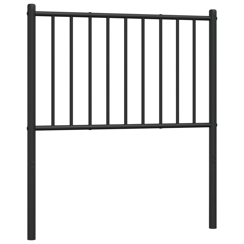 vidaXL Tăblie de pat metalică, negru, 80 cm