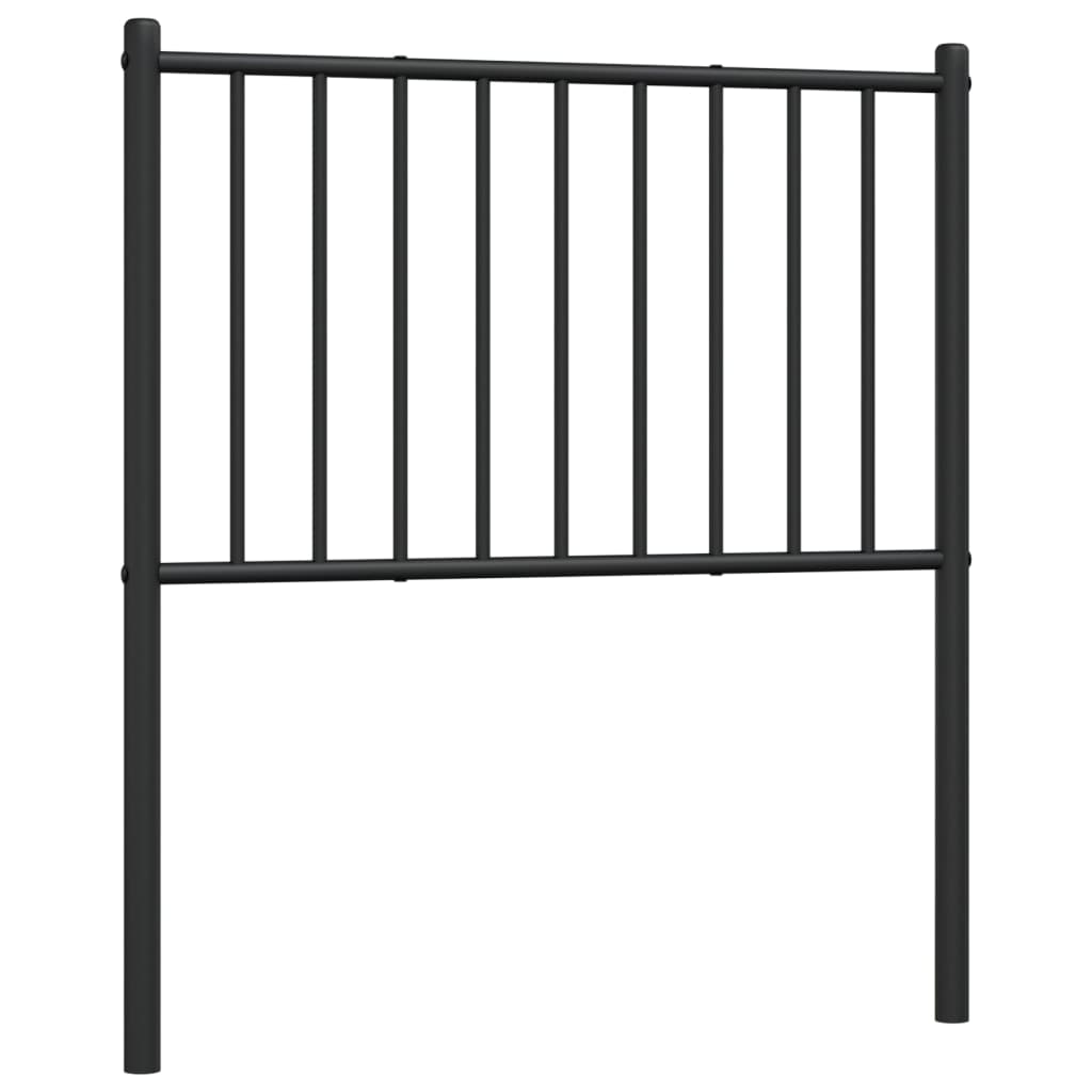 vidaXL Tăblie de pat metalică, negru, 80 cm