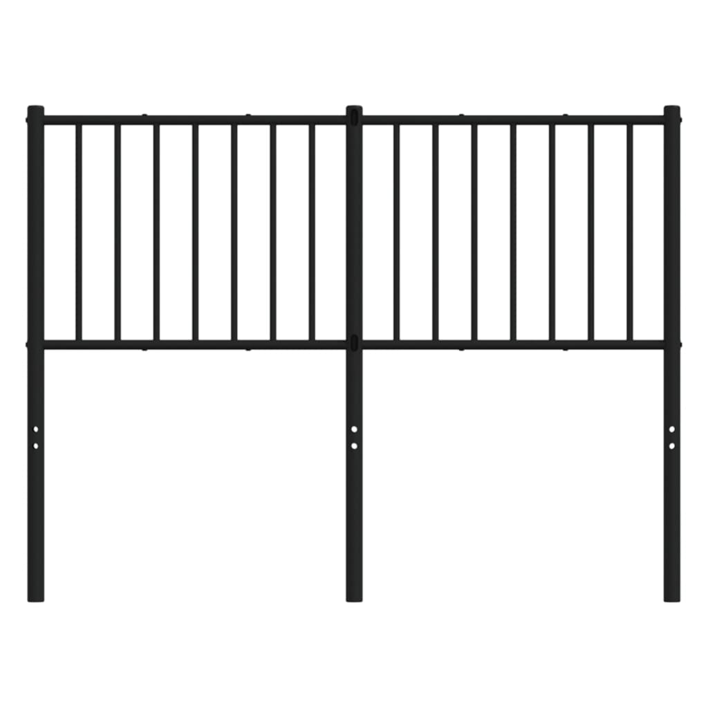 vidaXL Tăblie de pat metalică, negru, 120 cm