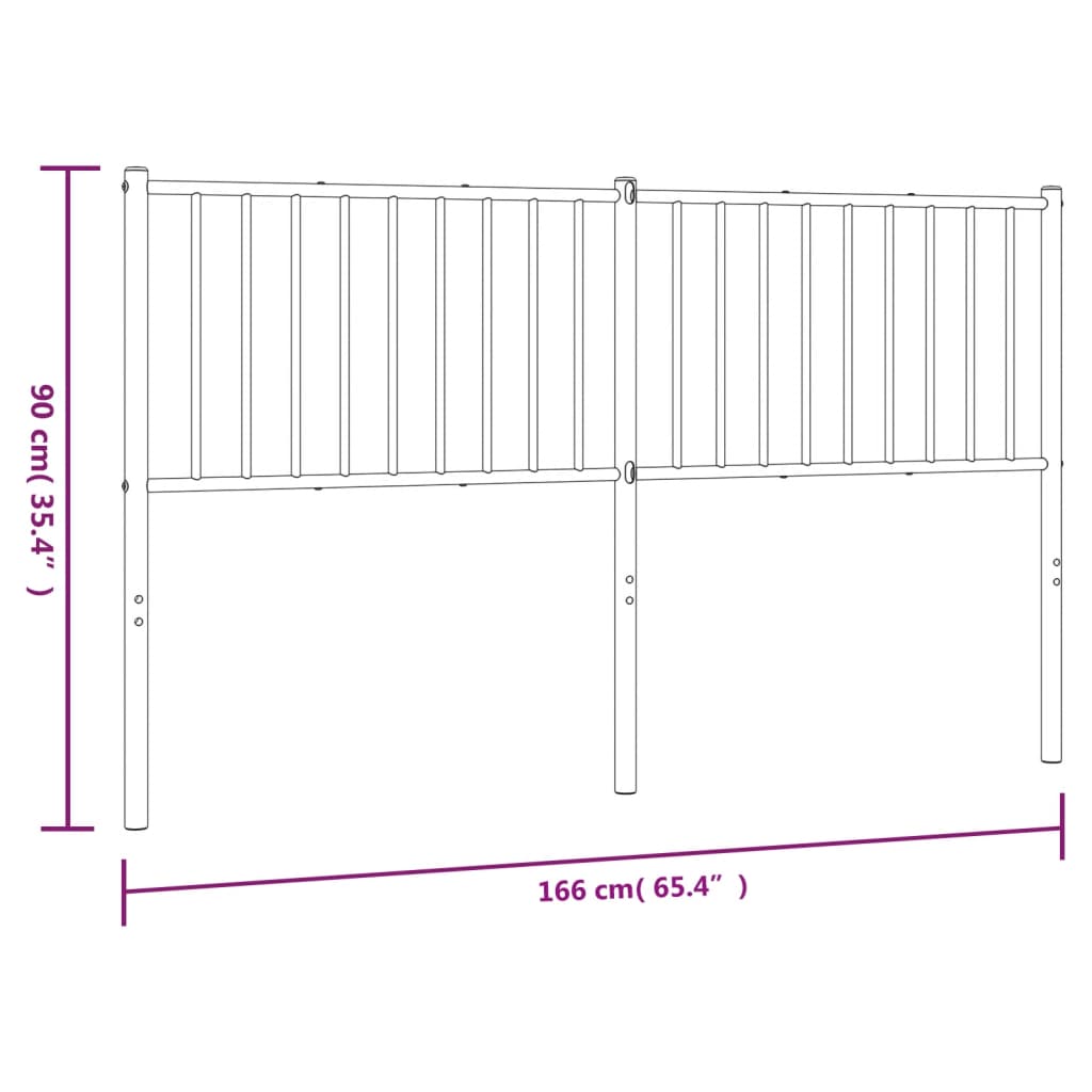 vidaXL Tăblie de pat metalică, negru, 160 cm vidaXL Tăblie de pat metalică, negru, 160 cm