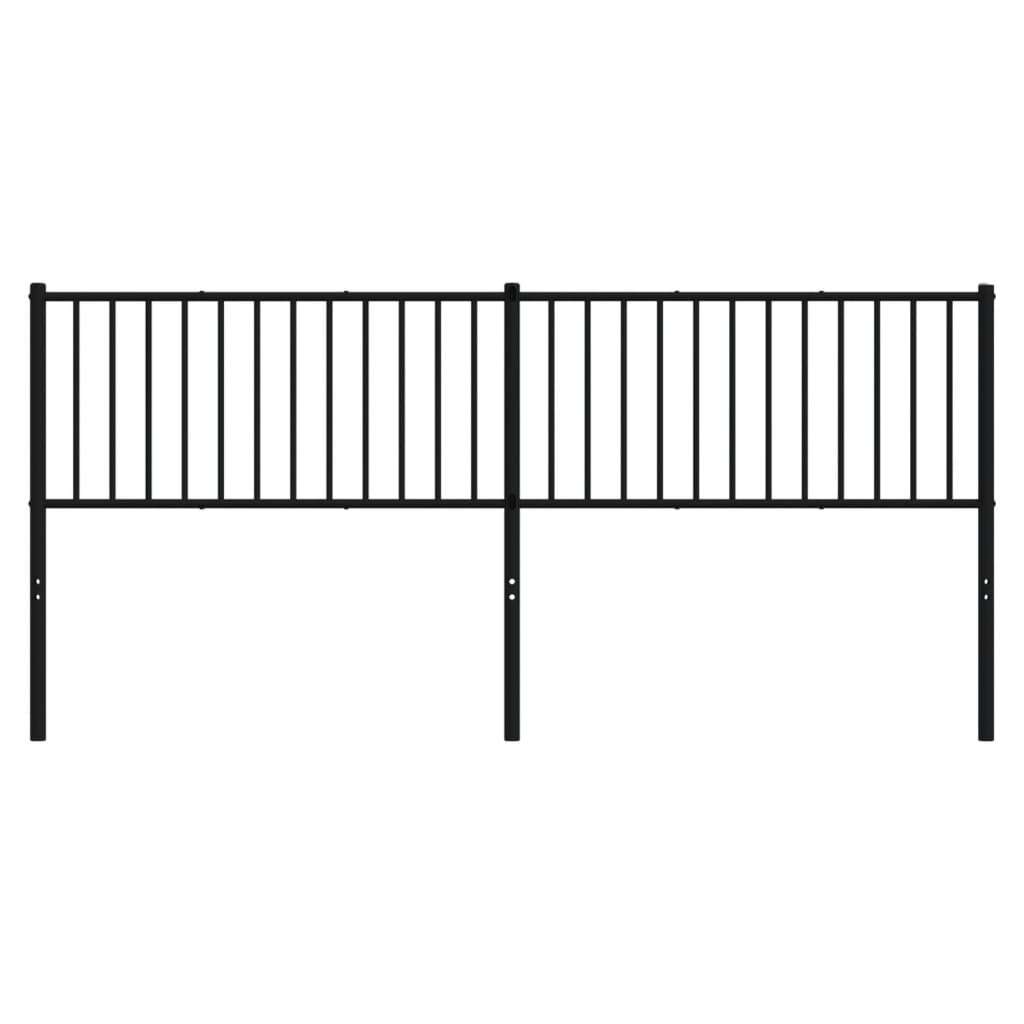 vidaXL Tăblie de pat metalică, negru, 200 cm