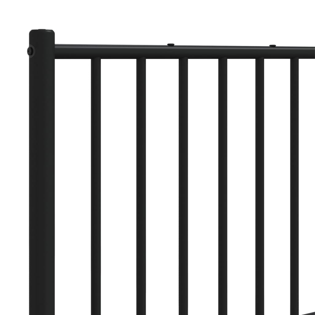 vidaXL Tăblie de pat metalică, negru, 200 cm