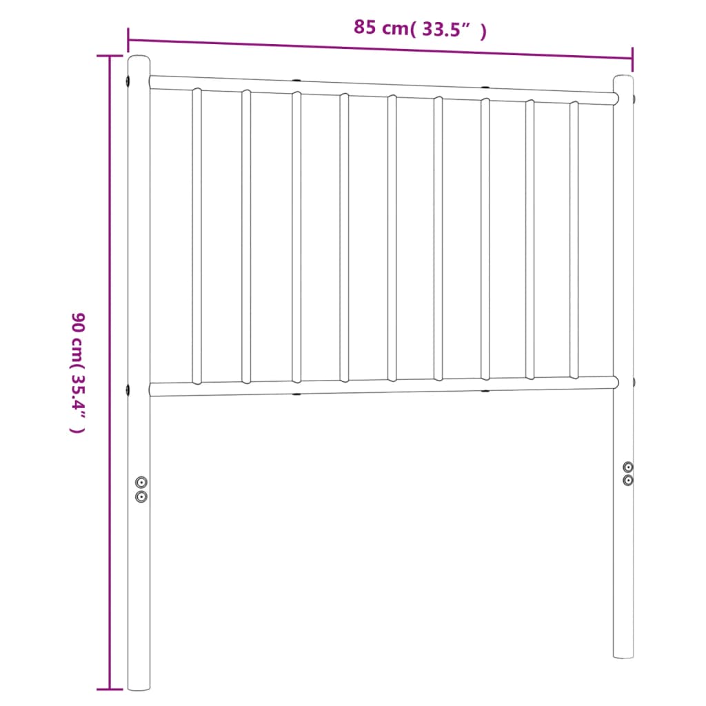 vidaXL Tăblie de pat metalică, alb, 80 cm vidaXL Tăblie de pat metalică, alb, 80 cm