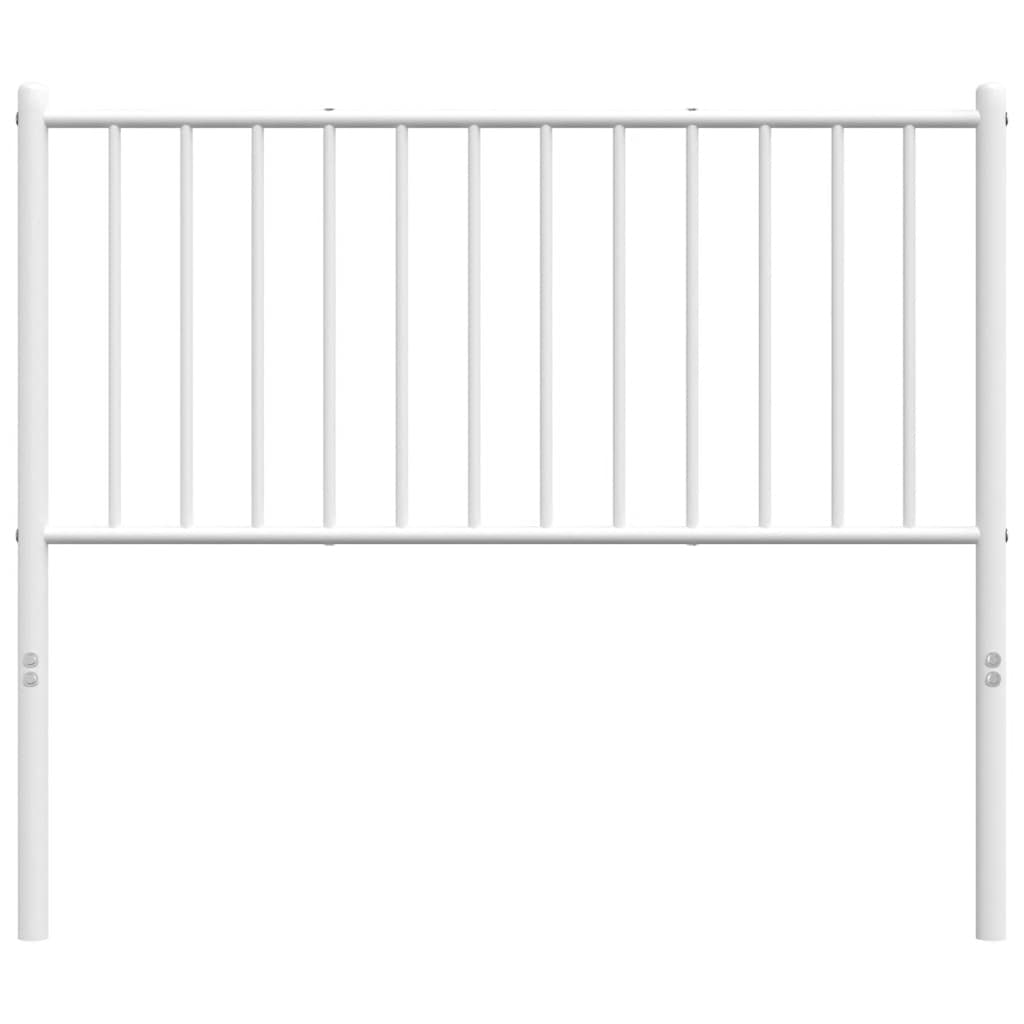 vidaXL Tăblie de pat metalică, alb, 100 cm