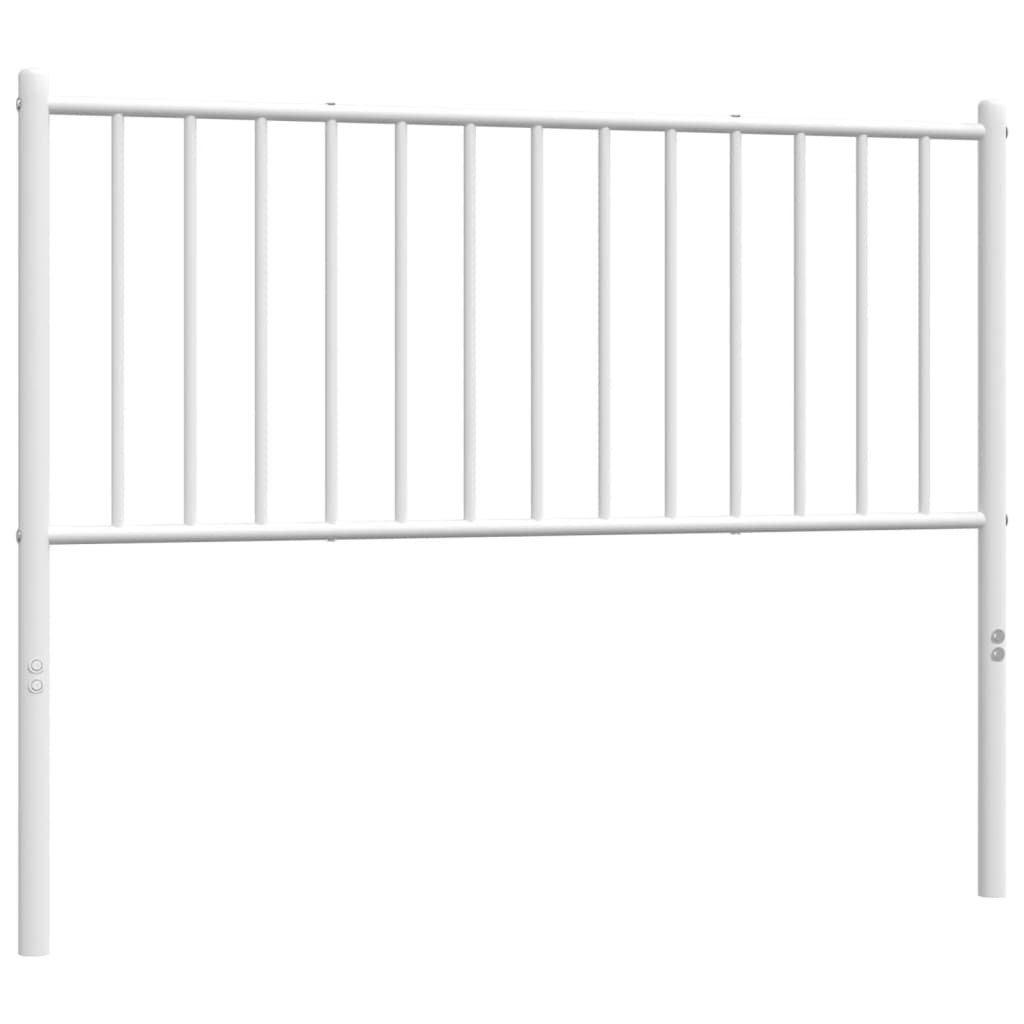 vidaXL Tăblie de pat metalică, alb, 107 cm