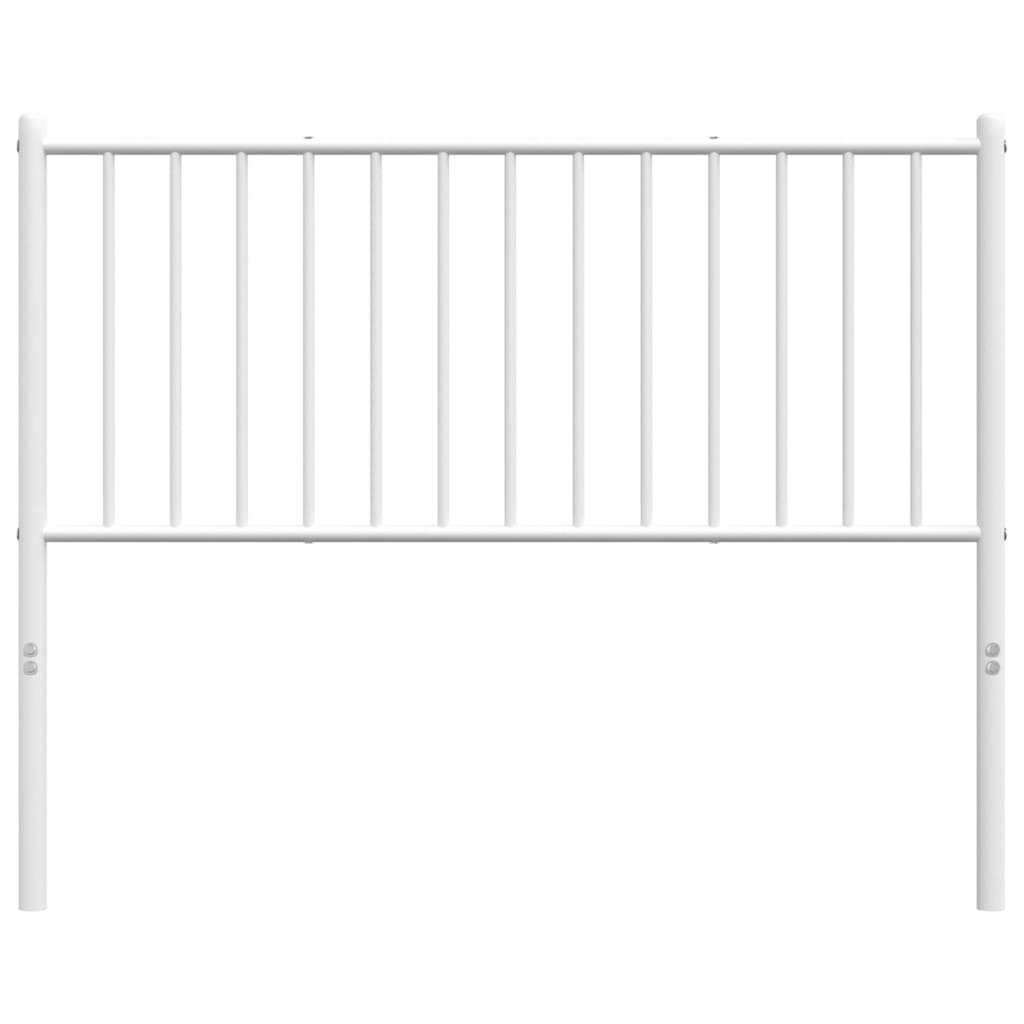 vidaXL Tăblie de pat metalică, alb, 107 cm