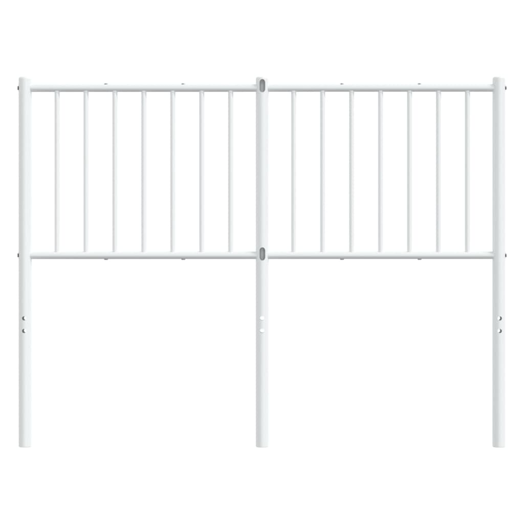 vidaXL Tăblie de pat metalică, alb, 120 cm