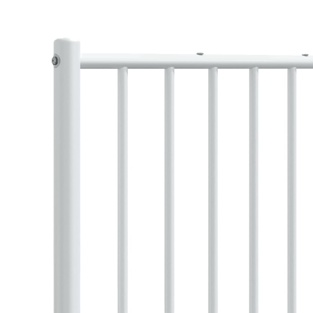 vidaXL Tăblie de pat metalică, alb, 120 cm