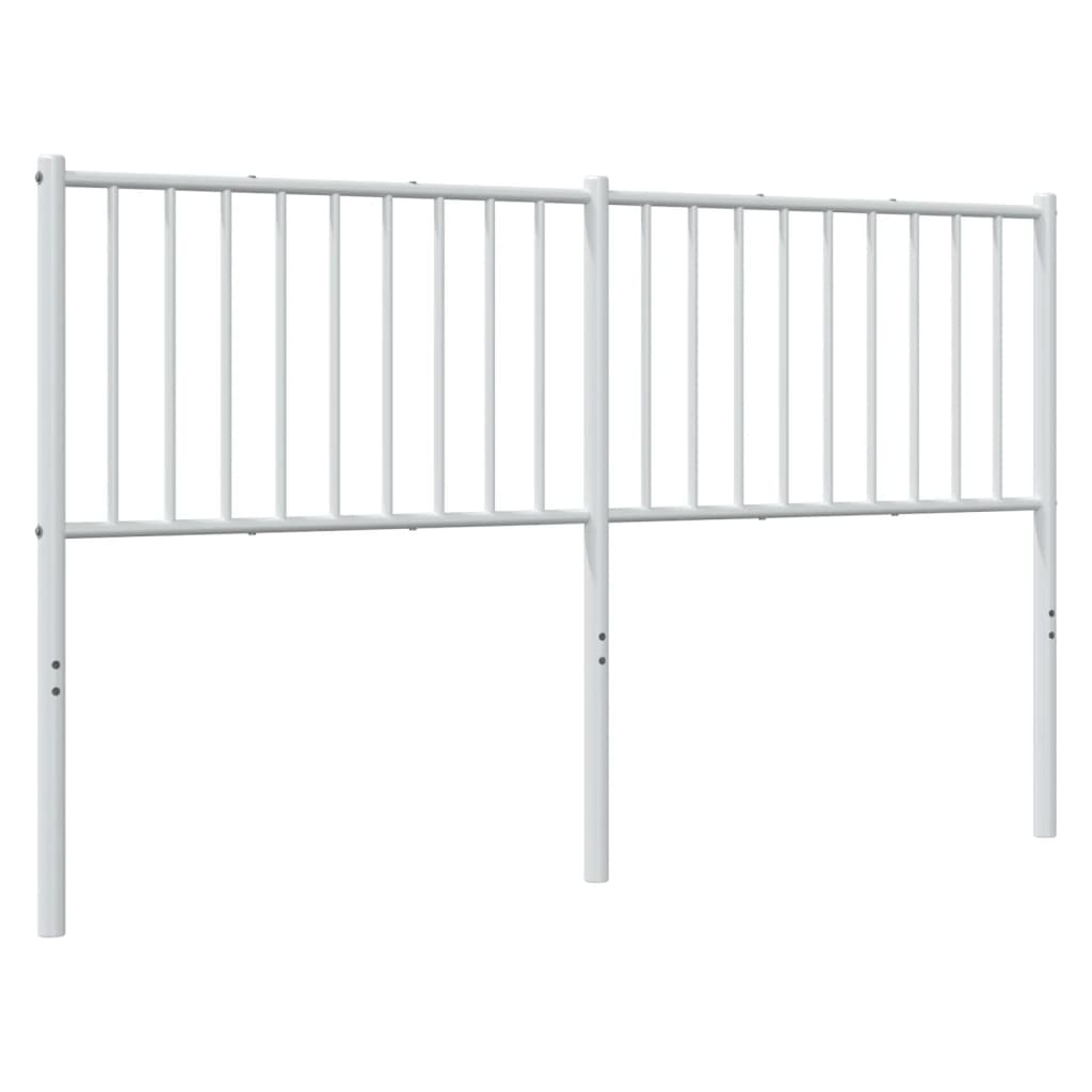 vidaXL Tăblie de pat metalică, alb, 160 cm