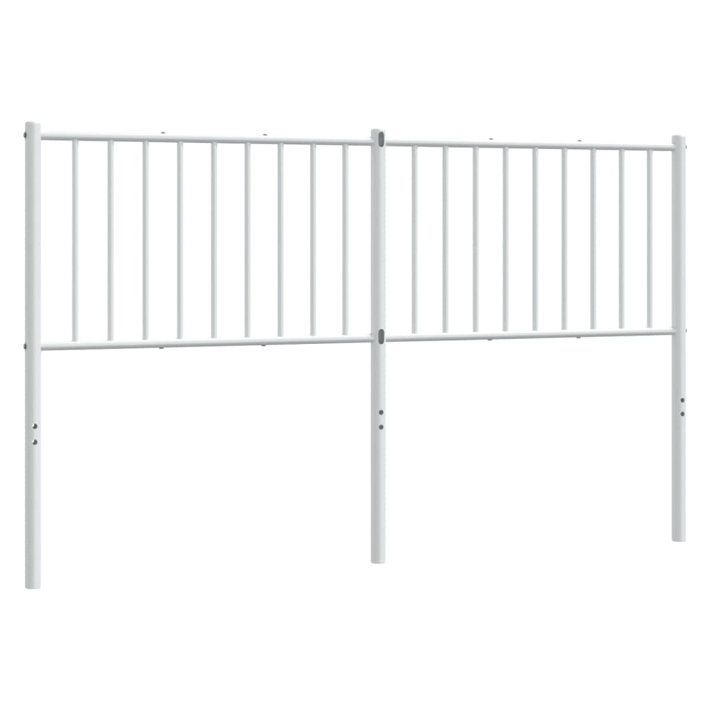 vidaXL Tăblie de pat metalică, alb, 160 cm