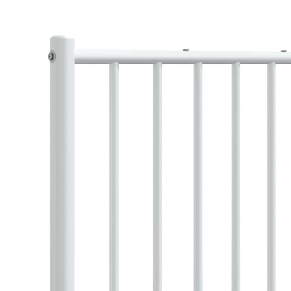 vidaXL Tăblie de pat metalică, alb, 160 cm