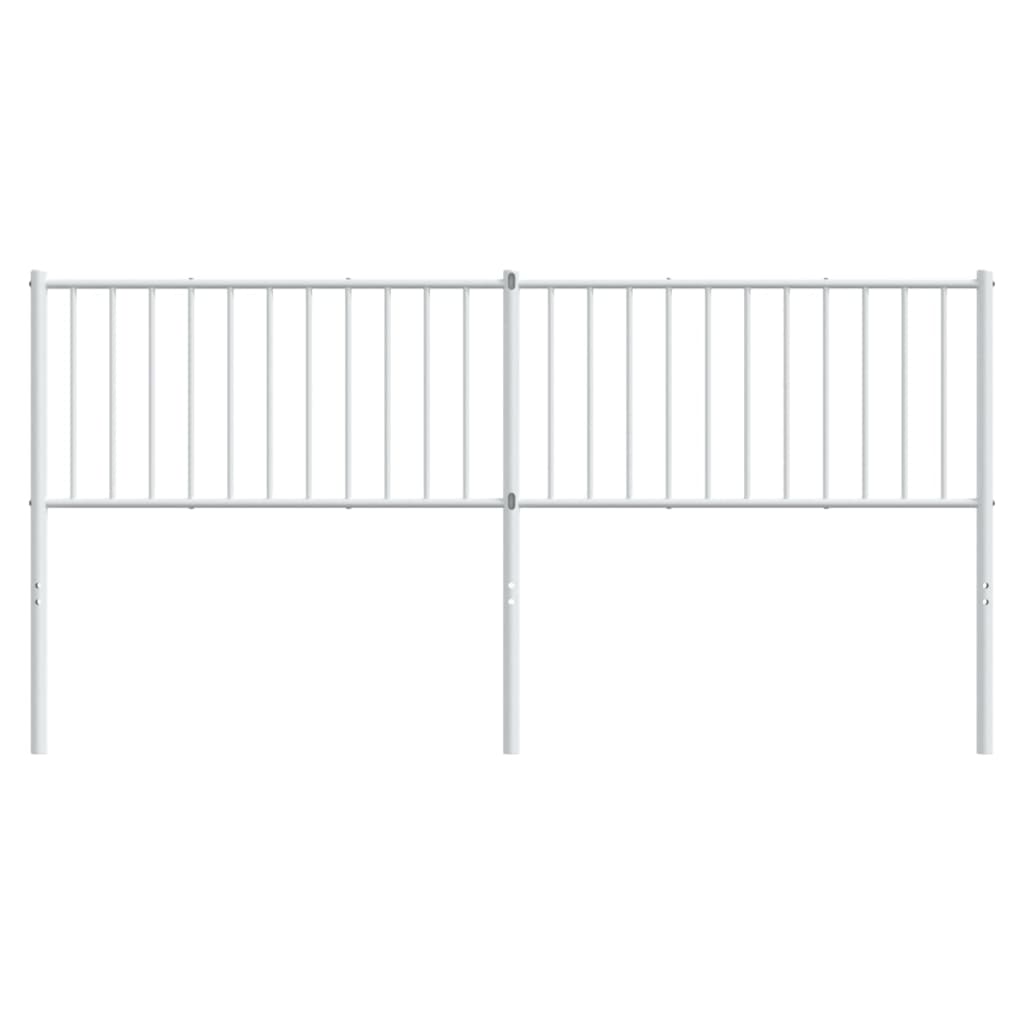 vidaXL Tăblie de pat metalică, alb, 180 cm
