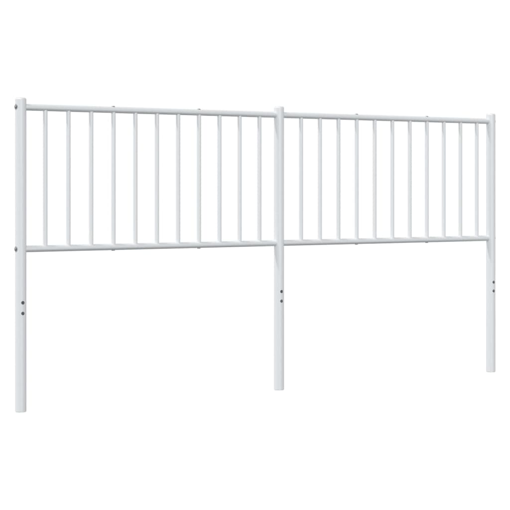 vidaXL Tăblie de pat metalică, alb, 180 cm