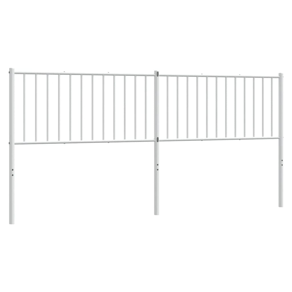 vidaXL Tăblie de pat metalică, alb, 193 cm