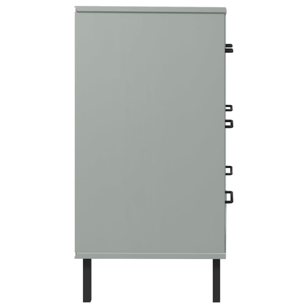 vidaXL Servantă cu 3 sertare, gri, 77x40x79,5 cm, lemn masiv OSLO