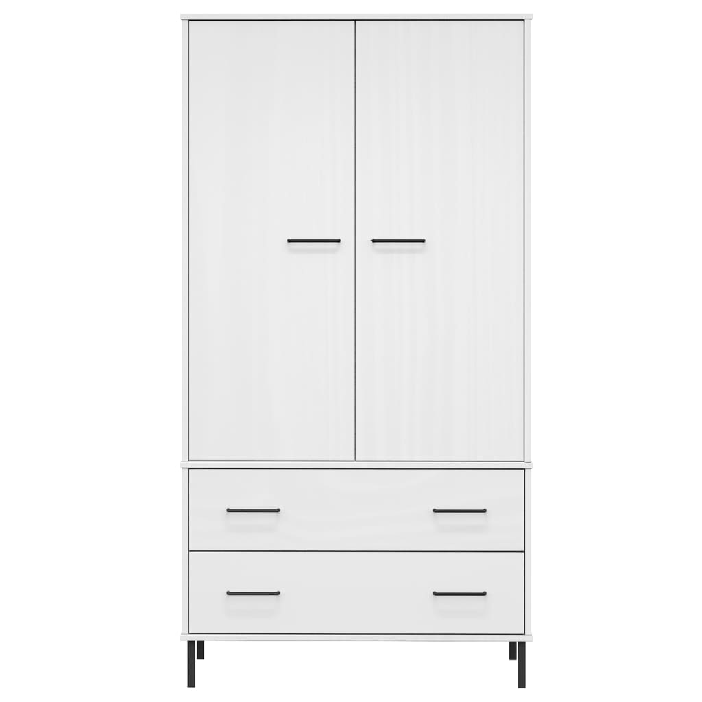 vidaXL Șifonier cu picioare metalice OSLO, alb, 90x55x172,5 cm, lemn vidaXL Șifonier cu picioare metalice OSLO, alb, 90x55x172,5 cm, lemn