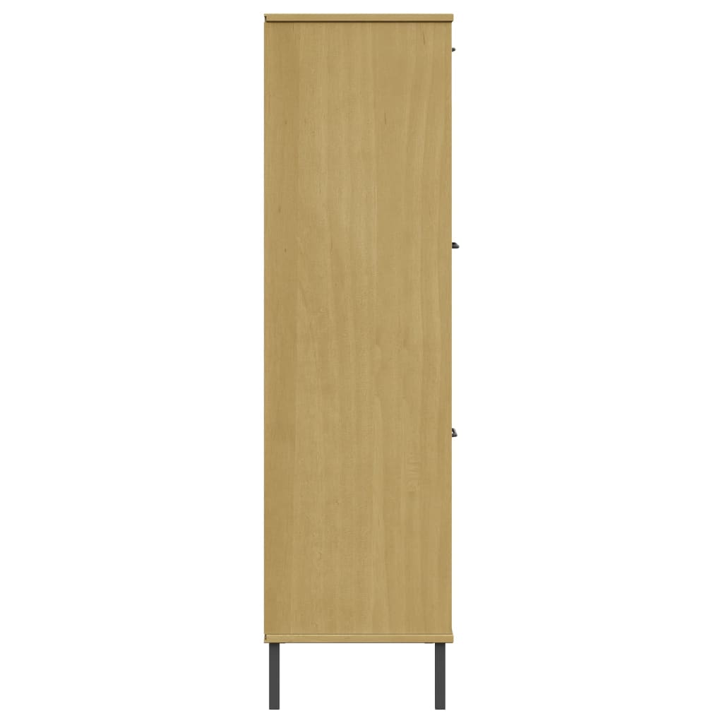 vidaXL Bibliotecă cu picioare metalice OSLO, maro, 90x35x128,5 cm lemn