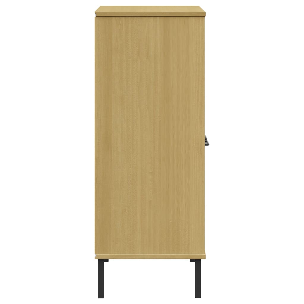 vidaXL Bibliotecă cu picioare metalice OSLO, maro, 90x35x90,5 cm, lemn