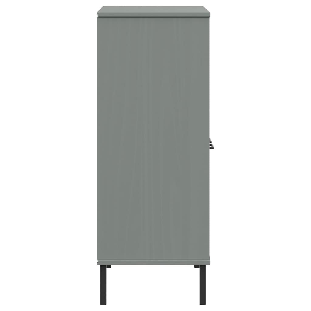 vidaXL Bibliotecă cu picioare metalice OSLO, gri, 90x35x90,5 cm, lemn