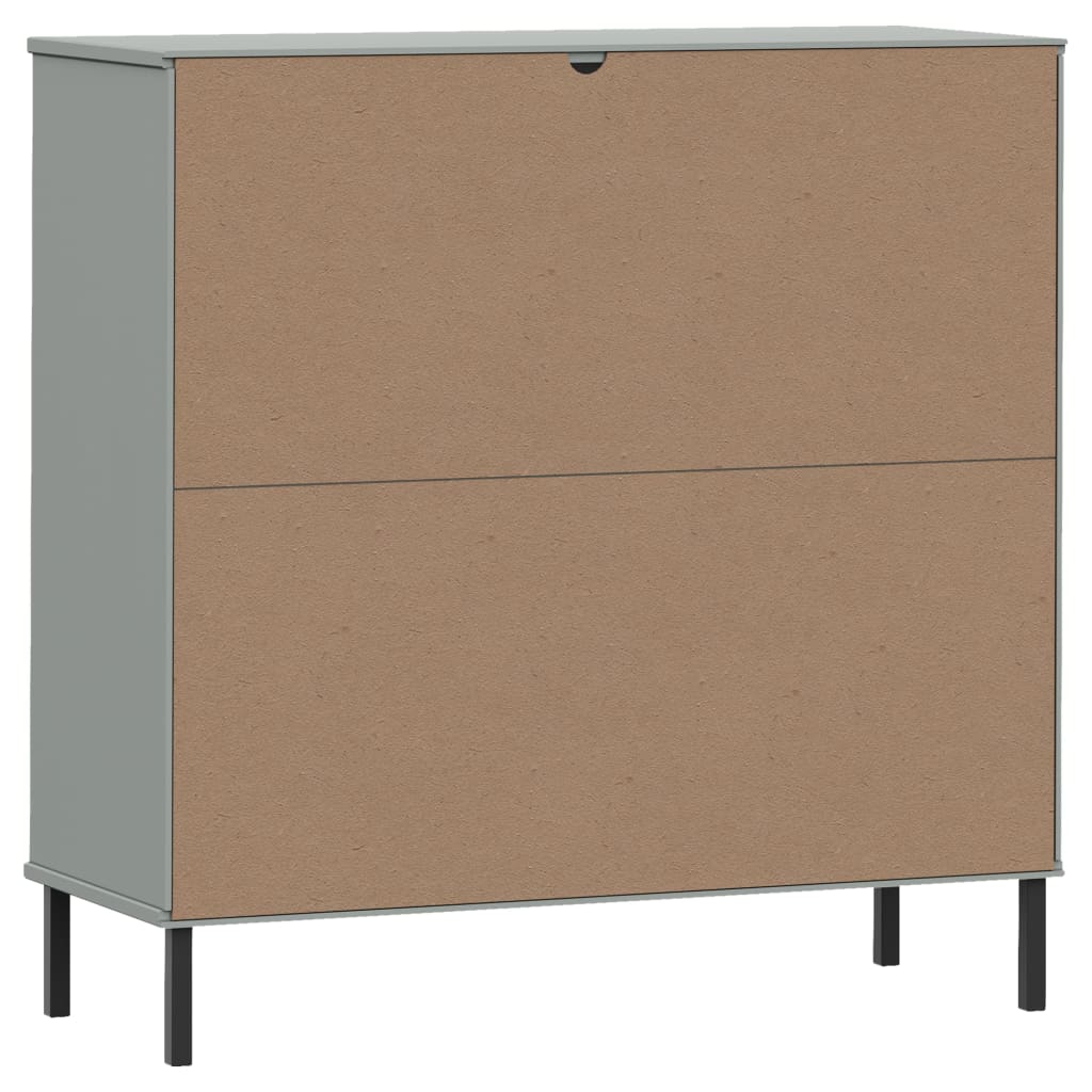 vidaXL Bibliotecă cu picioare metalice OSLO, gri, 90x35x90,5 cm, lemn