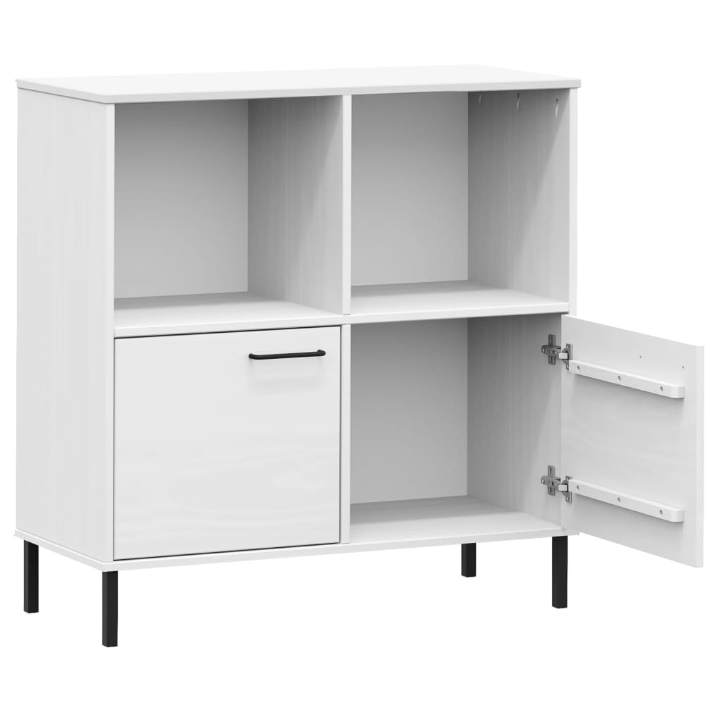 vidaXL Bibliotecă cu picioare metalice OSLO, alb, 90x35x90,5 cm, lemn