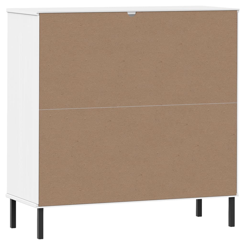 vidaXL Bibliotecă cu picioare metalice OSLO, alb, 90x35x90,5 cm, lemn