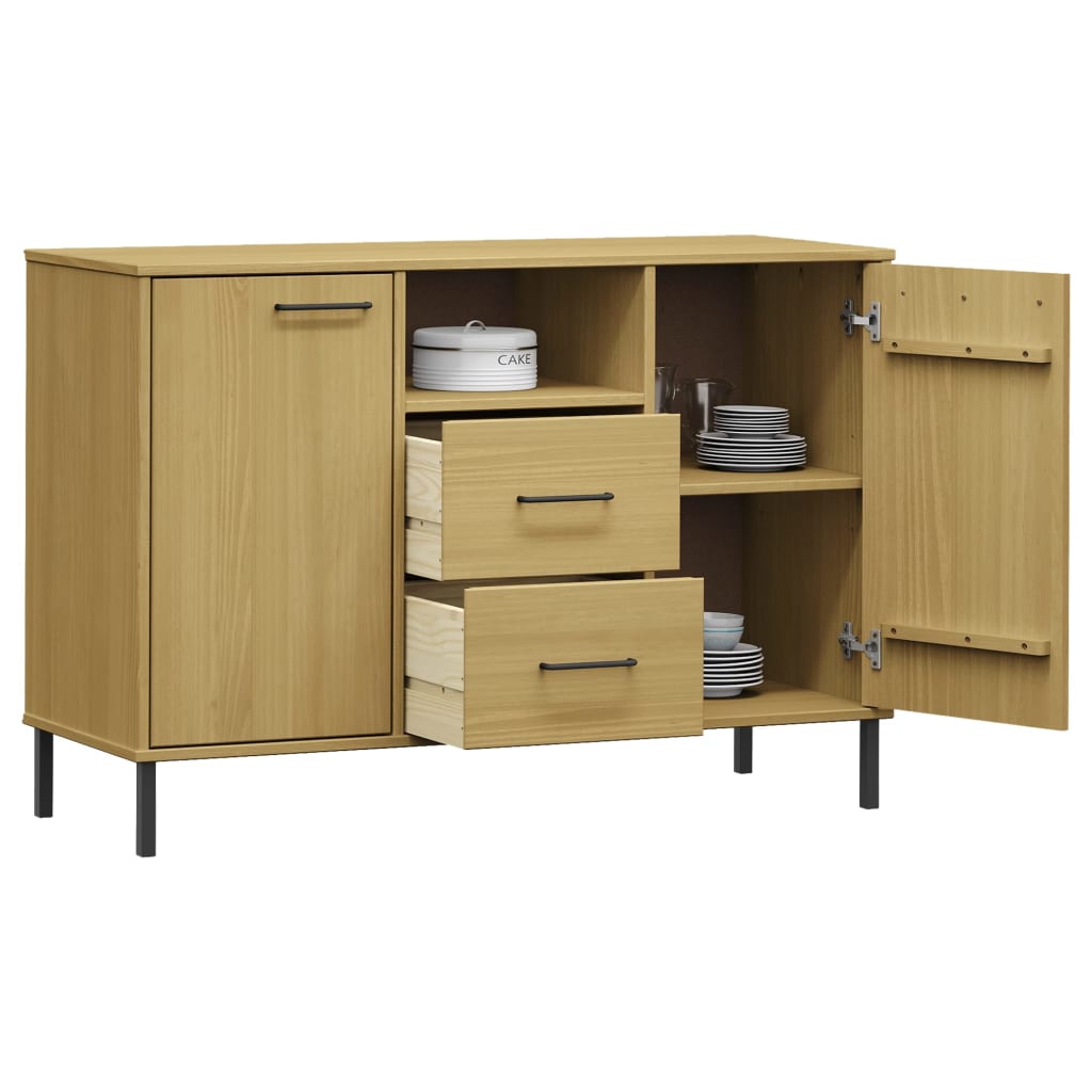 vidaXL Dulap cu picioare metalice „OSLO” maro 113x40x77 cm lemn vidaXL Dulap cu picioare metalice „OSLO” maro 113x40x77 cm lemn