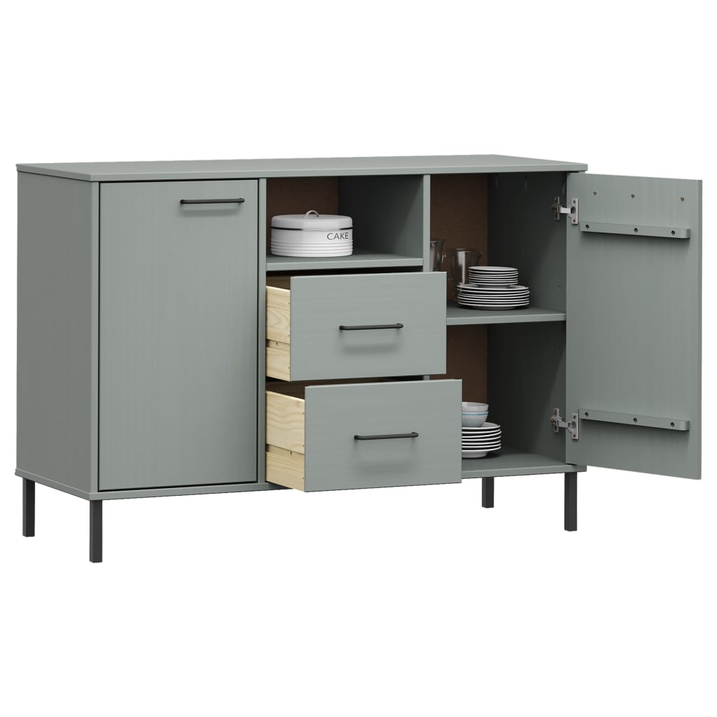 vidaXL Dulap cu picioare metalice „OSLO” gri 113x40x77 cm lemn vidaXL Dulap cu picioare metalice „OSLO” gri 113x40x77 cm lemn