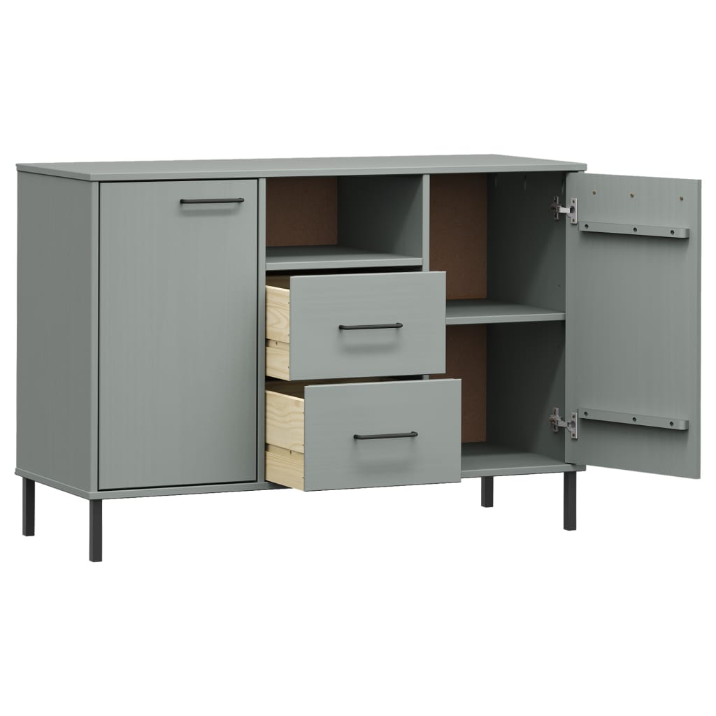 vidaXL Dulap cu picioare metalice „OSLO” gri 113x40x77 cm lemn vidaXL Dulap cu picioare metalice „OSLO” gri 113x40x77 cm lemn