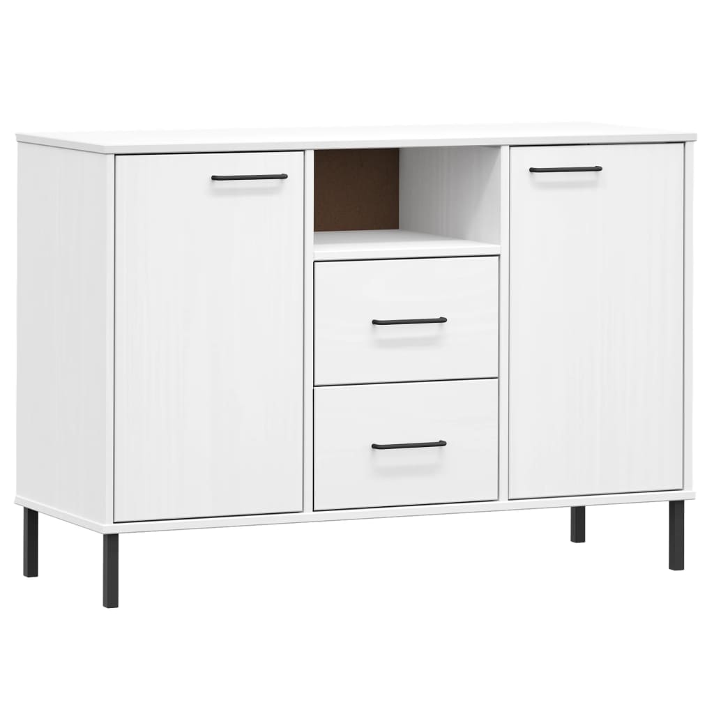 vidaXL Servantă cu picioare metalice „OSLO” alb 113x40x77 cm lemn vidaXL Servantă cu picioare metalice „OSLO” alb 113x40x77 cm lemn