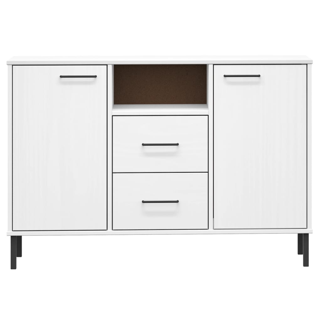 vidaXL Servantă cu picioare metalice „OSLO” alb 113x40x77 cm lemn vidaXL Servantă cu picioare metalice „OSLO” alb 113x40x77 cm lemn